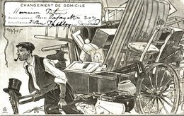 ILLUSTRATION SIGNEE HENRI MORIN CHANGEMENT DE DOMICILE - Morin, Henri