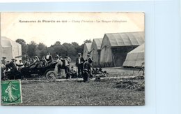 TRANSPORTs - AVIATION - Manoeuvre De Picardie 1910 - Champ D'Aviation - Les Hangars D'Aéroplanes - Aeródromos