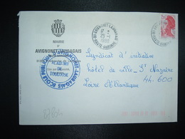 LETTRE MAIRIE TP LIBERTE DE GANDON 2,20 OBL29-1 1988 31 AVIGNONNET LAURAGAIS HAUTE-GARONNE - Altri & Non Classificati