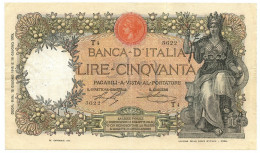 50 LIRE CAPRANESI BUOI TESTINA DECRETO PRIMA DATA 15/06/1915 BB/BB+ - Sonstige