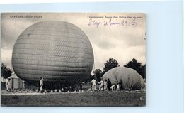 TRANSPORTs - AVIATION -  Sapeur Aérostiers- Transvasement Du Gaz D'un Ballon  Dans Un Autre - Luchtballon