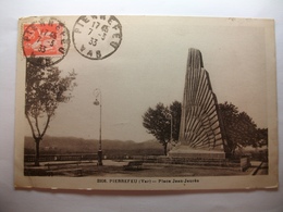 Carte Postale Pierrefeu (83) Place Jean Jaures ( Petit Format Oblitétrée 1933 Timbre 50 Centimes ) - Otros Municipios