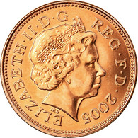 Monnaie, Grande-Bretagne, Elizabeth II, 2 Pence, 2005, SPL, Copper Plated Steel - 2 Pence & 2 New Pence