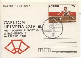 Poland 1985  Badminton Championship / Postal Stationery With Occasional Cancellation  H245 - Badminton