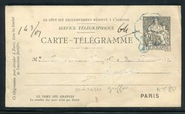 Carte Télégramme ( Pneumatique ) De Paris - Voir état - Réf AT 80 - Pneumatische Post