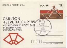 Poland 1985  Badminton Championship / Postal Stationery With Occasional Cancellation  H248 - Badminton