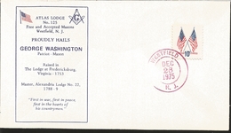 J) 1975 UNITED STATES, ATLAS LODGE N°125 FREE AND ACCEPTED MASONS WESTFIELD NJ, PROUDLY HAILS, GEORGE WASHINGTON, PATRIO - Otros & Sin Clasificación