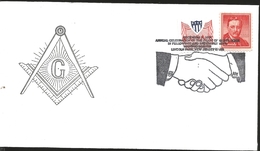 J) 1977 UNITED STATES, MASONIC GRAND LODGE SYMBOL, HANDS, FLAG, MULTIPLE STAMPS, FDC - Autres & Non Classés