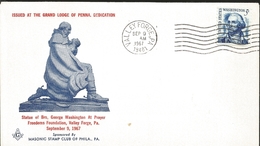 J) 1967 UNITED STATES ISSUE AT THE GRAND LODGE OF PENNA DEDICATION STATUTE OF BROTHER GEORGE WASHINGTON AT PAYER FREEDOM - Altri & Non Classificati