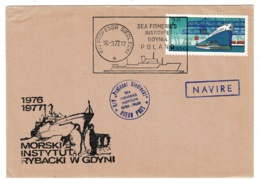 Ref 1311 - 1977 Poland Maritime Shipping Cover - Various Cachets - Ship Stamp - Maritime