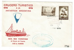 Ref 1311 - 1970 Argentina Maritime Cover - M/N Rio Tunuyan Antarctic Cruise - Cachet - Lettres & Documents