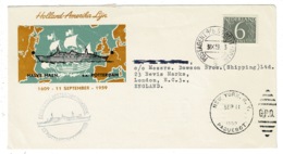 Ref 1311 - 1959 USA Maritime Paquebot Cover - Netherlands Postagent S.S. Rotterdam To UK - Maritiem