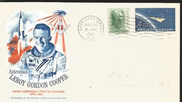 J) 1963 UNITED STATES, ASTRONAUT LEROY GORDON COOPER, RAISED CARBONDALE LODGE N°82, MASONIC GRAND LODGE, ANDREW JACKSON, - Other & Unclassified