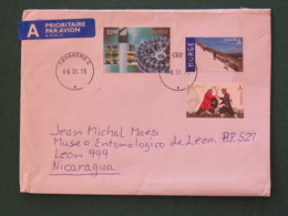 Norway 2015 Cover To Nicaragua - Chemistry - Ski - Europa CEPT Warriors - Lettres & Documents