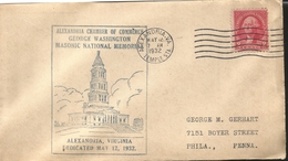 J) 1932 UNITED STATES, ALEXANDRIA CHAMBER OF COMERCE GEORGE WASHINGTON MASONIC NATIONAL MEMORIAL, CIRCULATED COVER, FROM - Sonstige & Ohne Zuordnung