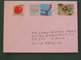 Sweden 2015 Cover To Nicaragua - Flowers - Furniture - Chair - Sugar Apple Dessert Christmas Label - Covers & Documents