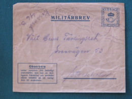 Sweden 1941 Military Army Cover Sent From Germany - Militaires