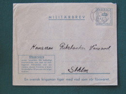 Sweden 1942 Military Army Cover Perhaps Sent From Germany - Militaires