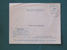 Sweden 1942 Military Army Cover Perhaps Sent From Germany - Militares