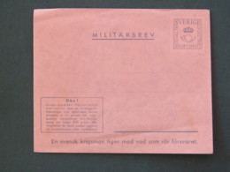 Sweden 1943 Military Army Unused Cover - Military