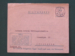 Sweden 1944 FDC Military Army Cover Perhaps Sent From Germany - Militärmarken