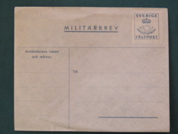 Sweden Around 1944 Military Army Unused Cover - Militares