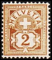 1906. Eidgen. Kreuz. Faser Papier.  2 C.  () - JF303264 - Unused Stamps