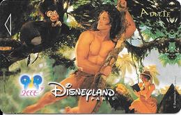 PASS-DISNEY-DISNEYLAND PARIS-2000-TARZAN-V° NARBONI-00/06/TAR-Expire Le 19/07/00 Forfait Package--TBE - Toegangsticket Disney