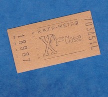 Ticket Ancien RATP / Métro - X - 703A51L - 2ème Classe - N° 18987 - Métropolitain - Paris - Zonder Classificatie