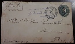 O) 1899 PHILIPPINES- US POSSESSIONS,  SOLDIER'S LETTER , PHILIPPINE ISLANDS - MANILA, CHAPLAIN,  WASHINGTON 2c POSTAL ST - Filippine