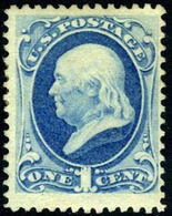 US #182 Mint No GUM 1c Franklin From 1879 ... VERY TALL STAMP - Neufs