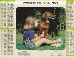 Calendrier Des Postes PTT 1975 MOSELLE : Le Gourmand, Les Inséparables - Grand Format : 1971-80