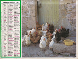 Calendrier Des Postes PTT 1986 Seine-Maritime: Enfant Sur âne, Poules Devant La Porte, 2 Photos - Grossformat : 1981-90