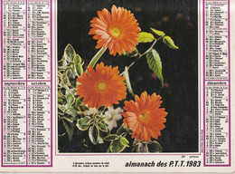 Calendrier Des Postes PTT 1983 SEINE-MARITIME, Les Camélias, Gerberas, 2 Photos - Big : 1981-90