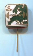 Weightlifting  Halterophile - 1971. SOFIA Bulgaria, European  Championships, Enamel Vintage Pin, Badge, Abzeichen - Haltérophilie