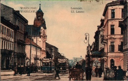 ! 1916 Alte Ansichtskarte Aus Warschau, Warszawa, Ul. Leszno, Feldpost, Tram, Straßenbahn, Polen, Poland, Pologne - Pologne