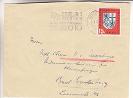 Sarre - Lettre De 1957 - Oblit Saarbrücken - Exp Vers Bad Lodesberg - Cachet Saarland Sporttoto - Armoiries - Covers & Documents