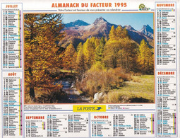 Calendrier Des Postes PTT 1995 SOMME, Le Mont-Blanc (74), Vallée Des Hautes-Alpes,  2 Photos Sur Carton Souple - Grand Format : 1991-00