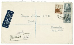 Ref 1312 - 1956 Registered Airmail Cover - Istanbul Turkey 85 Kurs. Rate To Birminham UK - Cartas & Documentos