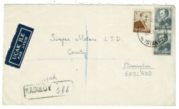 Ref 1312 - 1956 Registered Airmail Cover - Istanbul Turkey 85 Kurs. Rate To Birminham UK - Briefe U. Dokumente