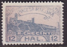 POLAND 1919 Checiny 12 HAL Mint Perf - Plaatfouten & Curiosa