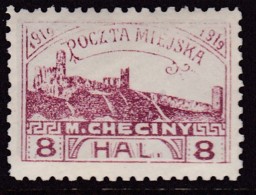 POLAND 1919 Checiny 8 HAL Mint Hinged Perf - Variétés & Curiosités