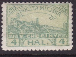 POLAND 1919 Checiny 4 HAL Mint Hinged Perf - Errors & Oddities