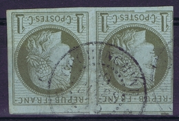 Colonies Gen. Yv 14A + 14  Cadre Brisé Pair Cachet Cochinchine Obl./Gestempelt/used  RRR - Cérès