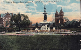 United States PPC Y.M.C.A. Corning Foundation And Memorial Arch, Hartford, Conn. HARTFORD 1911 (2 Scans) - Hartford