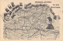 Perros-Guirec Et Ploumanach       22    Carte De Perros-Guirec Et Des Environs     (voir Scan) - Perros-Guirec