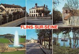 Flins Sur Seine Mulitivues Avec école Mairie Péniche Péniches Canton Aubergenville - Flins Sur Seine