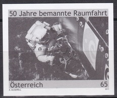 Black Print, Austria Sc2304 Manned Space Flight 50th Anniversary, Espace, Astronaute - Europa