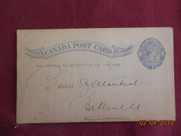 Entier Postal De 1888 Du Canada - 1860-1899 Règne De Victoria