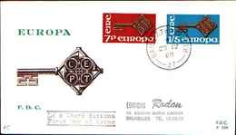 12566a)  Irlanda F.D.C.SERIE COMPLETA - EUROPA  CEPT DEL   1968 - FDC